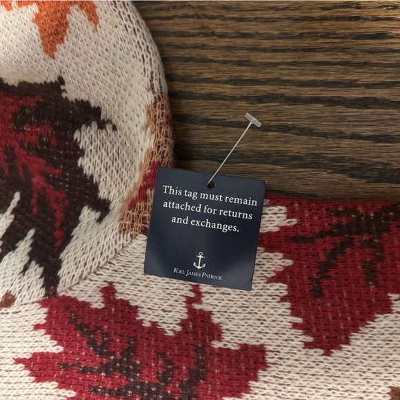 Kiel James Patrick Autumn Sweater in Red and Cream - Picture 3 of 3